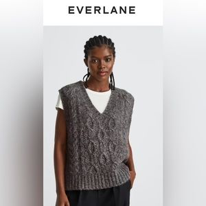 NWT Everlane Heathered Charcoal Cloud Cable-Knit Vest
